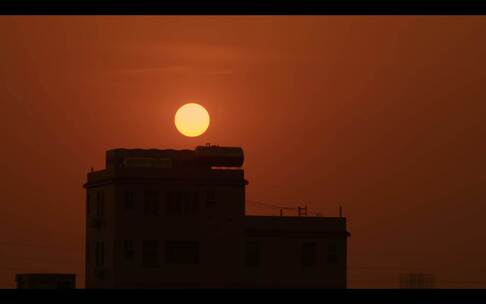 城市郊区日落黄昏夕阳延时4K