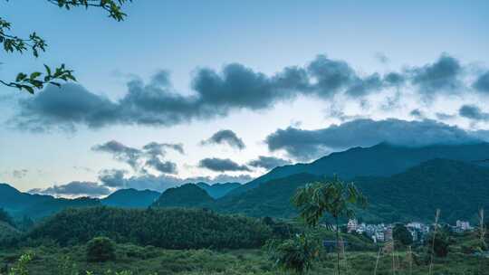 广州从化溪头村日出延时风光