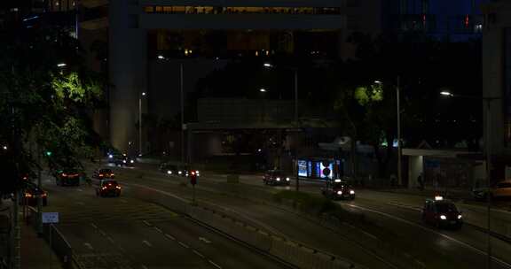 香港城市街景夜晚