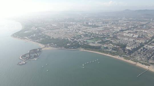 2021青岛蓬莱航拍延时 沿海城市 全景视频素材模板下载