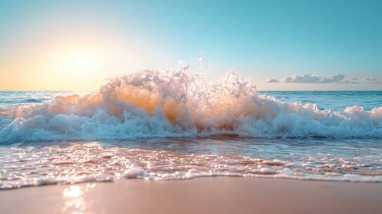 海浪浪花 清澈海浪 波光粼粼