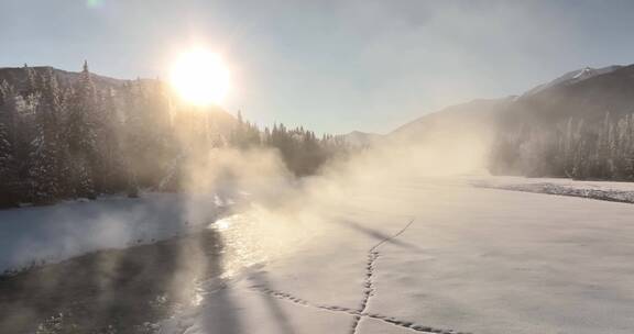 新疆旅游地-喀纳斯、禾木（冬季雪景）