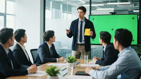 商务人士会议室汇报演讲
