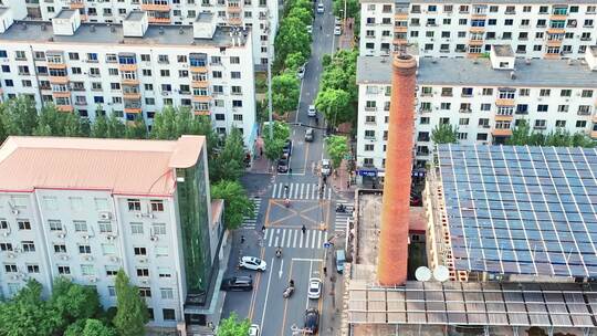 中国东北辽宁沈阳城市老城区风景航拍