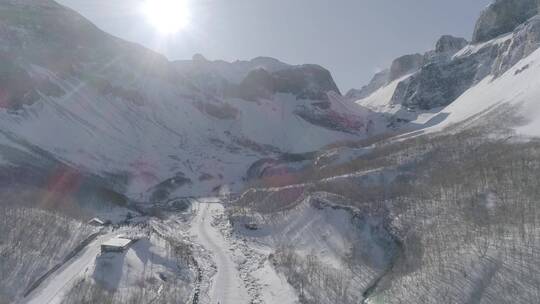 大气震撼唯美长白山冬季雪景厚厚积雪