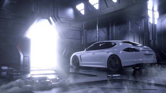 科技新能源汽车车间片头机械臂指挥所片头