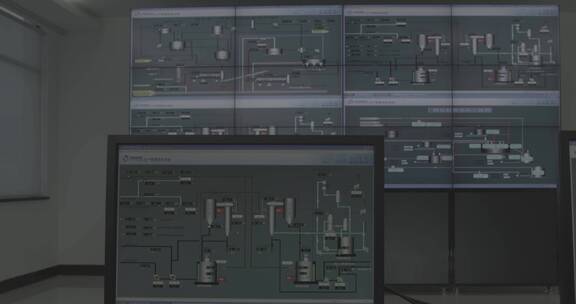 化工化学化肥肥料车间生产监控室中央控制室