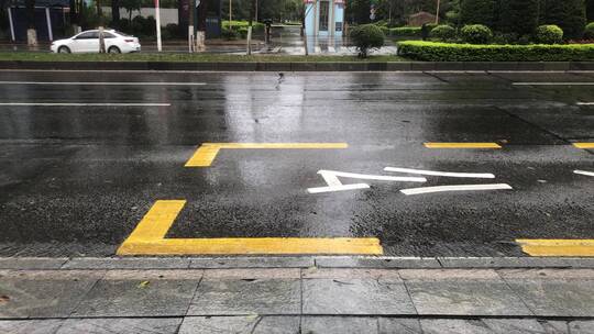 城市街道的雨天