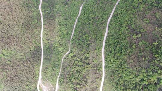 航拍大山盘山公路