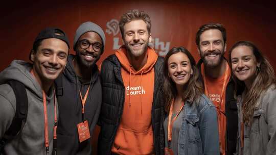 活力团队合影展现企业积极向上精神