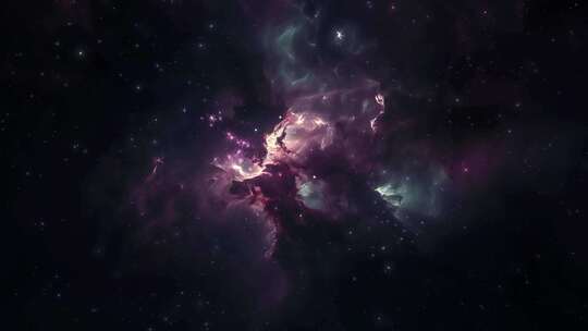 蓝紫色深空星系星云