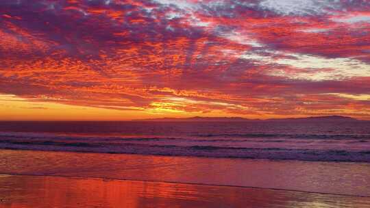 海边唯美夕阳系列航拍素材