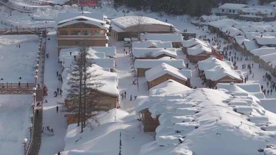 雪乡航拍空镜