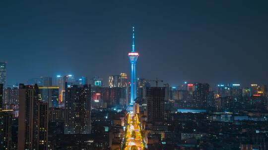 成都339夜景_成华大道新鸿路_夜景延时视频素材模板下载