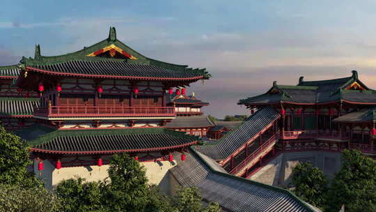 长安城宫殿大明宫中式古建