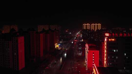 航拍 城市夜景 烟花 城市烟花 春节 夜晚