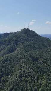 竖屏航拍山川丘陵大山山脉森林植物