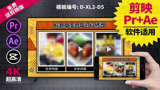 视频包装模板Pr+Ae+抖音剪映 D-XL2-D5