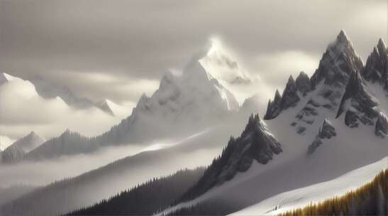 AIGC素材 雪山山峰自然风景