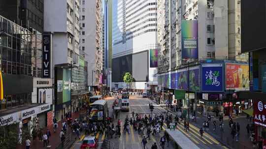 繁华香港街道人流