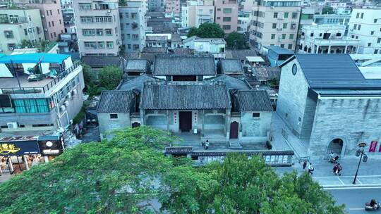 唐家湾古镇航拍广东传统古厝古村落古建筑