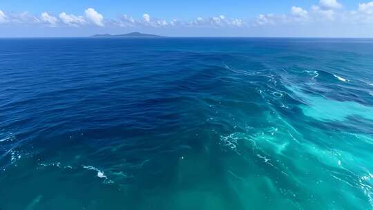 海浪飞溅鸟瞰图大海海洋海水浪花