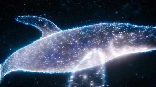 粒子特效星空鲸鱼画面