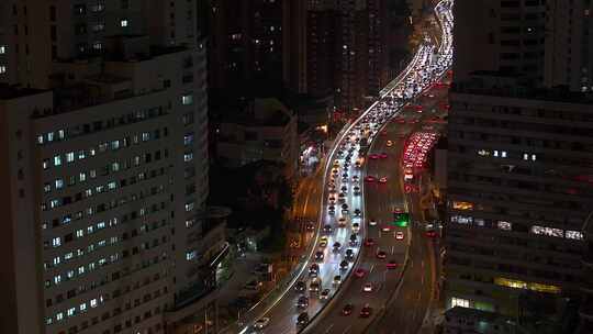 【4K】夜晚交通堵车