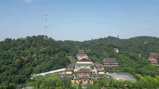 湖北鄂州市西山风景区古灵泉寺航拍