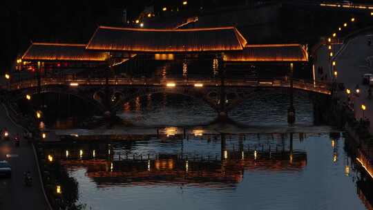 信宜市钱排镇双合村夜景航拍