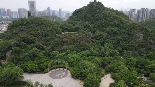 广西柳州蟠龙公园航拍视频素材模板下载