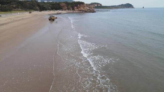 航拍大海沙滩海岸线