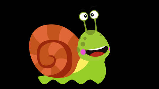 卡通带通道的可爱小蜗牛
