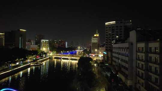 江苏徐州城市夜景灯光航拍