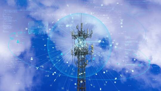 5G基站无线网络通信信号塔视频素材模板下载