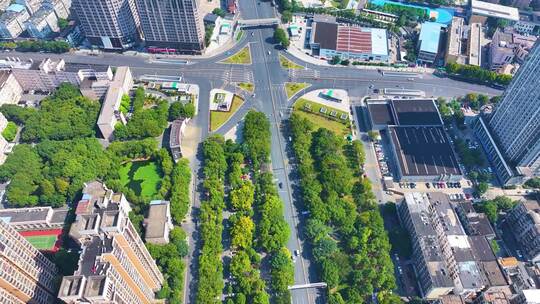 江西南昌赣江高楼大厦城市风景风光航拍摩天