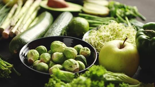 健康的蔬菜与水果视频素材模板下载