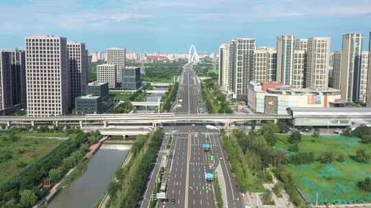 北京航拍地铁S1线地铁轨道交通