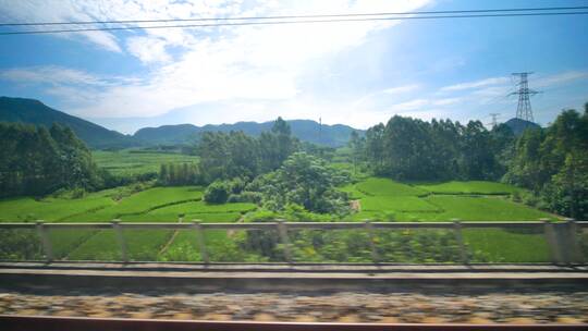 动车高铁火车窗外风景