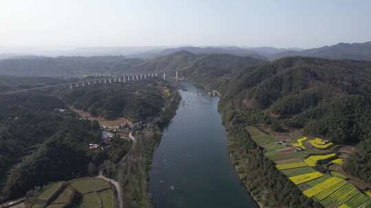 祖国大好河山湖南舞水河航拍