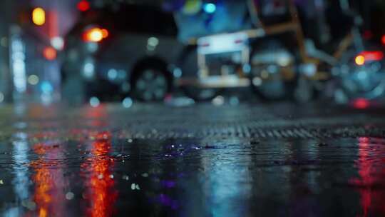 繁华城市雨夜