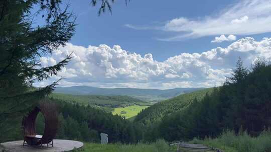 远眺内蒙古兴安盟大兴安岭阿尔山风景