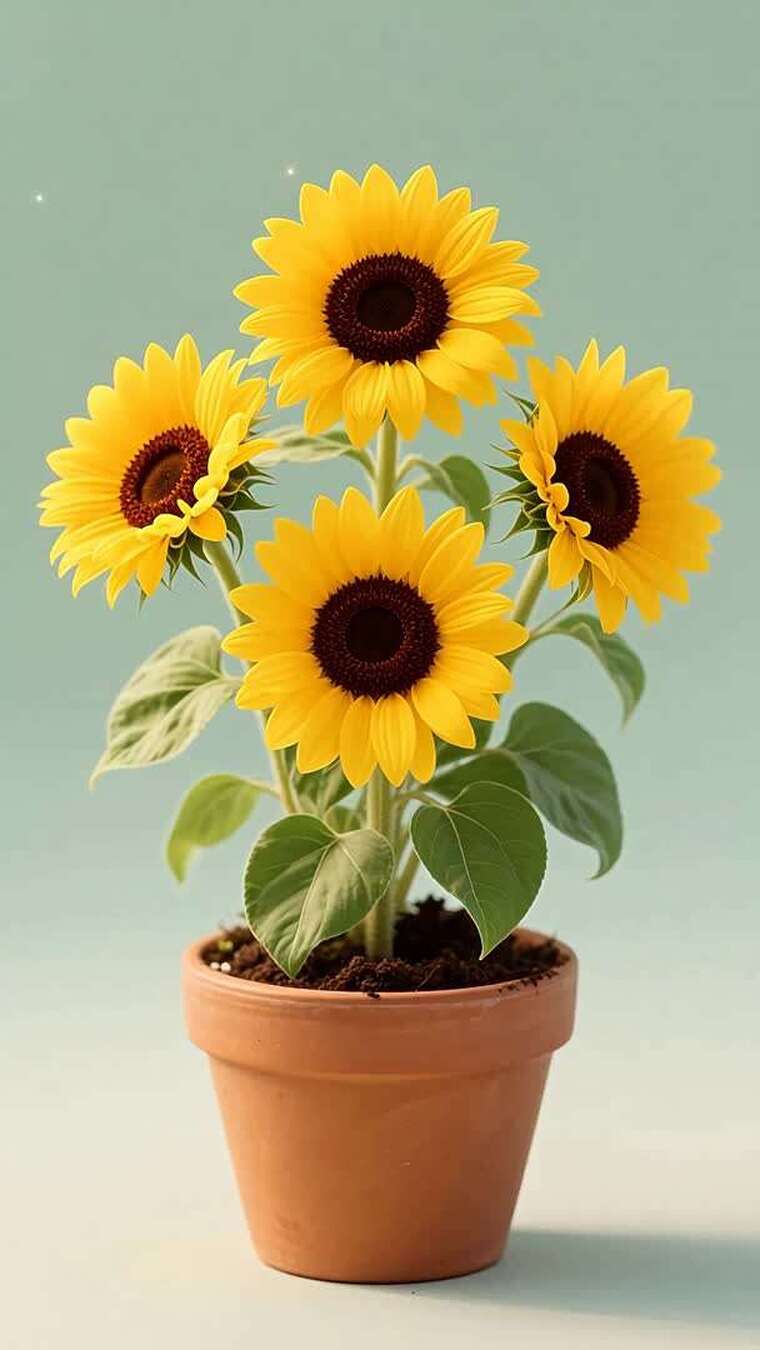 盆栽向日葵特写