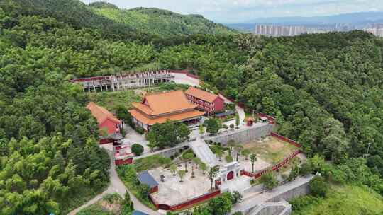 航拍湖南怀化中坡山菩提寺