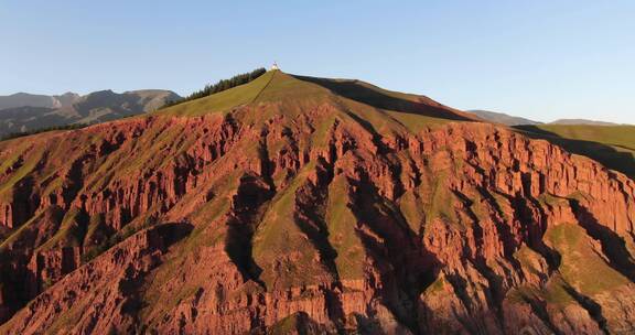 航拍青海海北祁连县祁连山卓尔山日落4K夕阳