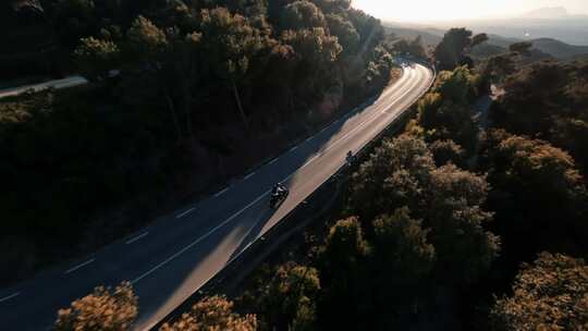 摩托车，自行车手，高速，公路