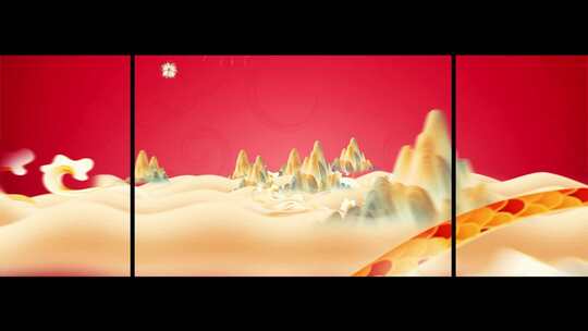 4k国潮蛇年新春拜年片头ae模版05