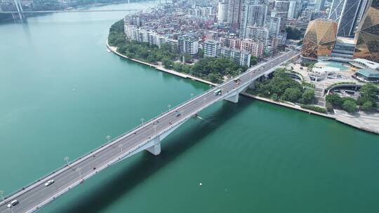 柳州柳江大桥城市建筑风光航拍