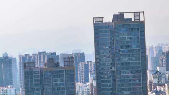 江西南昌红谷滩区高楼大厦赣江江景城市风景