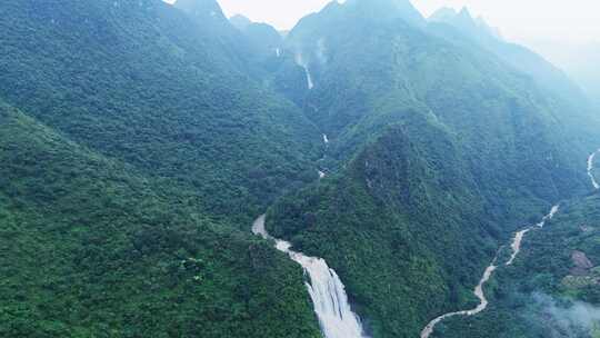 大自然瀑布山川河流